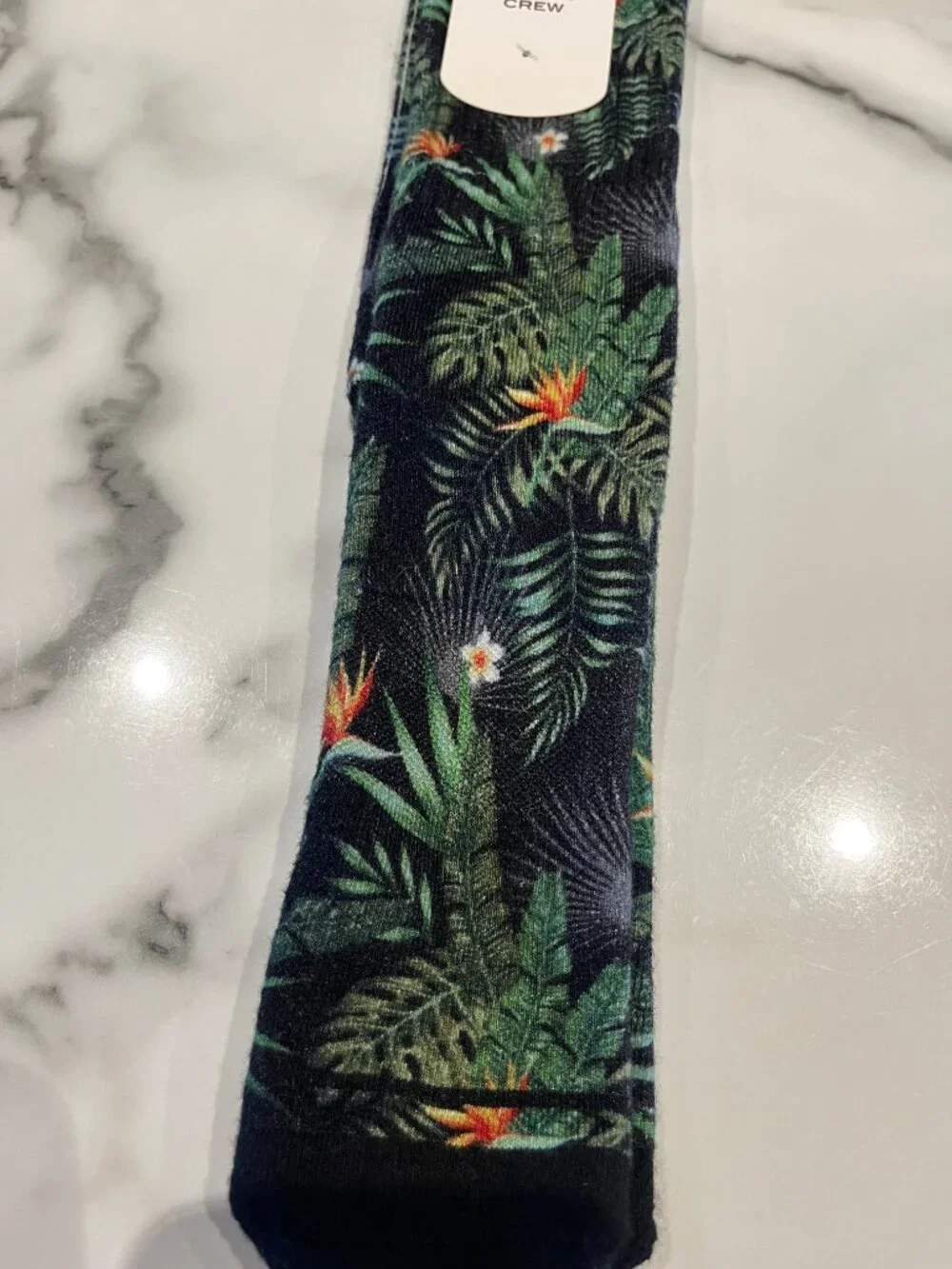 NWT Cariloha Bamboo Printed Crew Socks Tropical Foliage - Size L